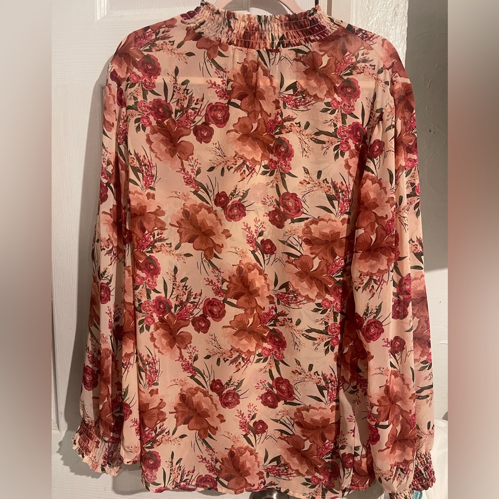 Torrid Chiffon floral mock turtleneck